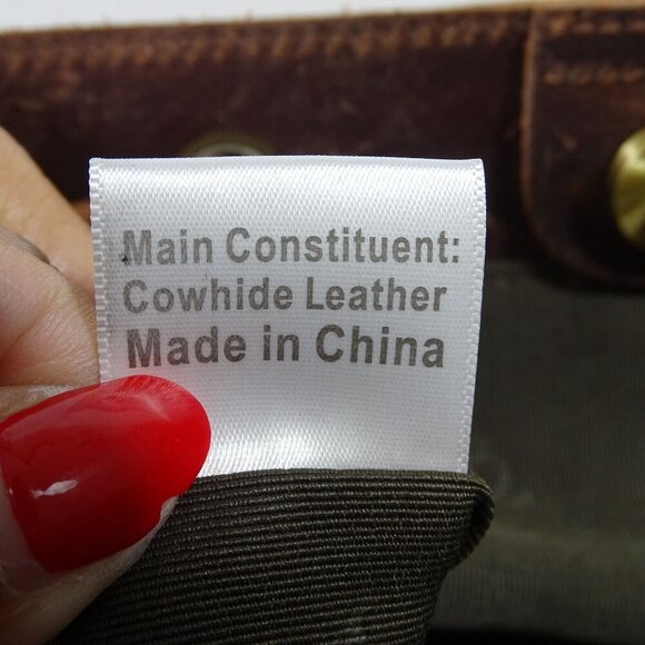 S-Zone Cowhide Leather Backpack Messenger Bag Flap Drawstring Closure D02V202106 - Picture 9 of 9